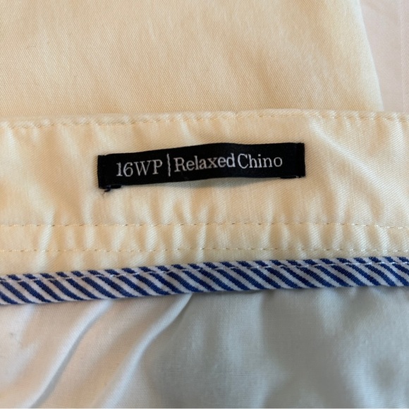 Talbots Pants Lemon Embroidered Relaxed Chino Ivory Cotton Plus Size 16W Petite - Picture 15 of 16